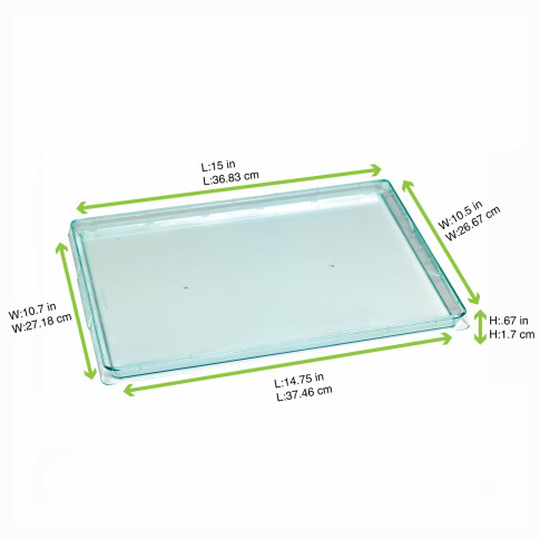 Vassoio "Klarity" in PS verde trasparente 380x274mm H18mm