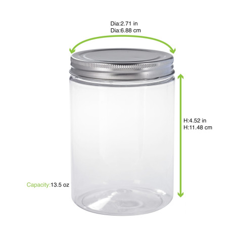 Barattolo Bokotwist in PET riutilizzabile (PET1)  H96mm 500ml