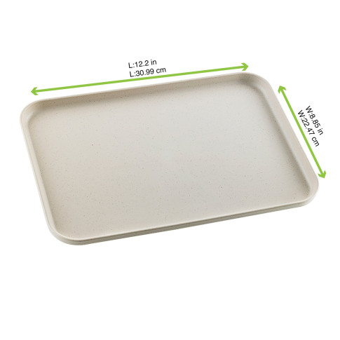 Vassoio Huskly riutilizzabile in materiale composito beige 310x225mm H16mm