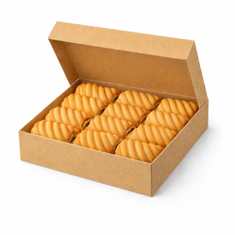 Scatola da pasticceria in cartone kraft 320x320mm H50mm
