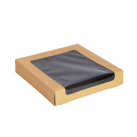 Scatola per sushi con finestra antiappannamento per 30-38 pezzi 220x220mm H40mm