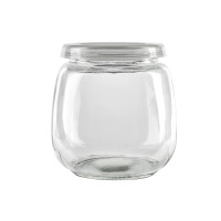 Vasetto in vetro tondo con tappo in PP (GL70 + PP5)  H87mm 300ml