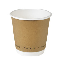Bicchiere cartone kraft doppia parete plastic-free (PAP20)  H86mm 300ml