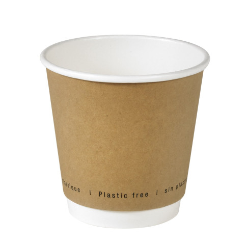 Bicchiere cartone kraft doppia parete plastic-free (PAP20)  H86mm 300ml