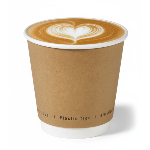Bicchiere cartone kraft doppia parete plastic-free (PAP20)  H86mm 300ml