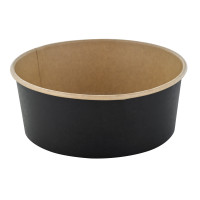 Insalatiera Buckaty in cartone nero e interno kraft antiunto (C/PAP 81)  H68mm 1300ml