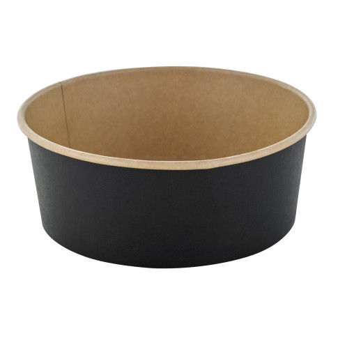 Insalatiera Buckaty in cartone nero e interno kraft antiunto (C/PAP 81)  H68mm 1300ml