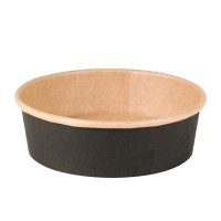 Insalatiera Buckaty in cartone nero e interno kraft antiunto (C/PAP 81)  H45mm 480ml