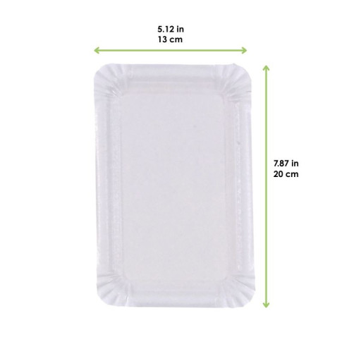 Piatto in cartone bianco 130x200mm
