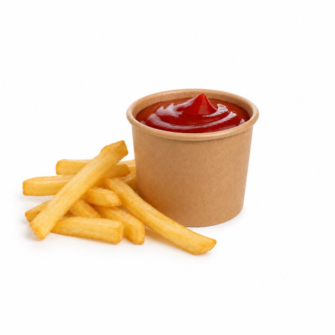 Contenitore in cartone kraft plastic-free waterbased per alimenti caldi e freddi (C/PAP 81)  H40mm 75ml