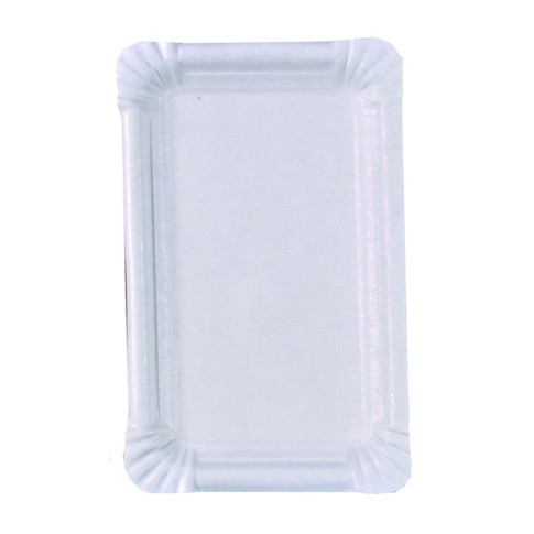 Piatto in cartone riciclato bianco 175x110mm