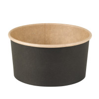 Insalatiera Buckaty in cartone nero e interno kraft con lamina antiunto (C/PAP 81)  H75mm 900ml