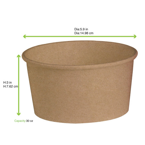 Insalatiera "Buckaty" multiuso, tonda in cartone kraft   H59mm 1000ml