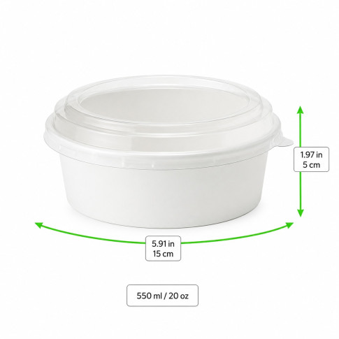 Insalatiera "Buckaty" tonda in cartone bianco   H50mm 550ml