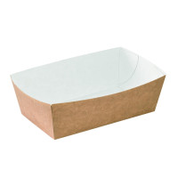 Vaschetta in cartone kraft e interno bianco 145x80mm H52mm 750ml