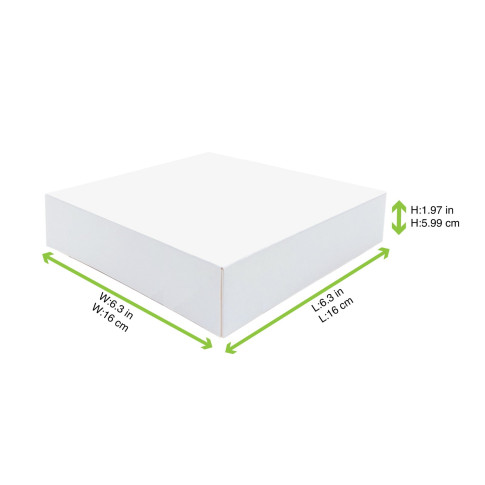 Scatola da pasticceria in cartone bianco 160x160mm H50mm