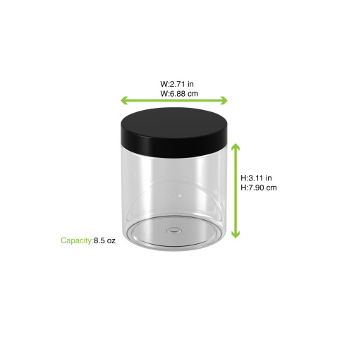 Barattolo Bokotwist in PET riutilizzabile (PET1)  H79mm 250ml