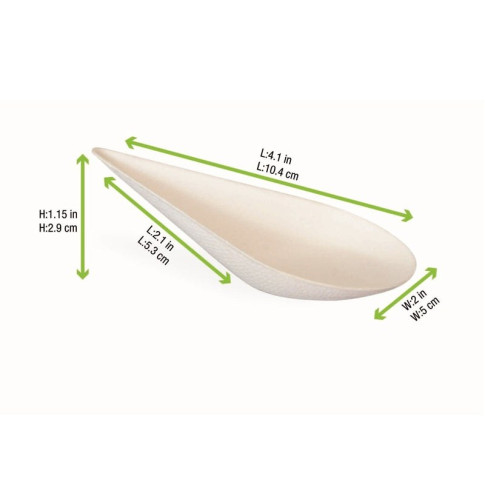 Fingerfood in polpa di canna da zucchero, a goccia  110x52mm H30mm