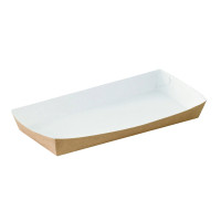 Vaschetta in cartone kraft e interno bianco 200x90mm H25mm 500ml