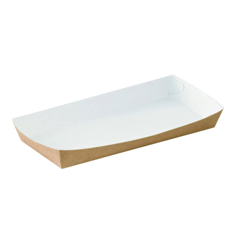 Vaschetta in cartone kraft e interno bianco 200x90mm H25mm 500ml