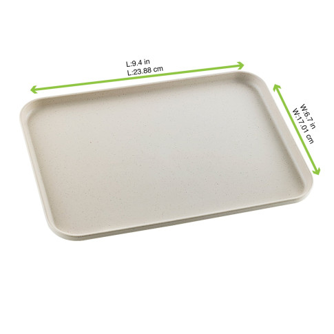 Vassoio Huskly riutilizzabile in materiale composito beige 240x170mm H16mm