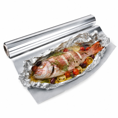 Rotolo di foglio di alluminio da 10 micron, largo 29 cm e lungo 200 m 300x300mm H100mm
