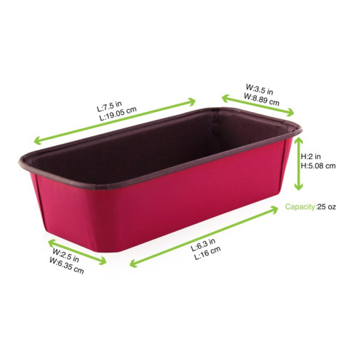 Stampo da forno in carta kraft e rosa 193x93mm H50mm 750ml