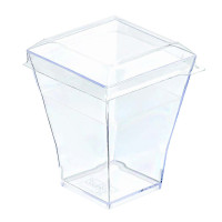 Coperchio in plastica per piattino fingerfood Taiti (PET1) 46x46mm H10mm