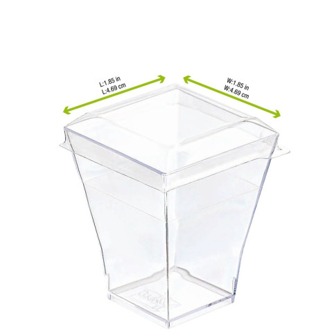Coperchio in plastica per piattino fingerfood Taiti (PET1) 46x46mm H10mm
