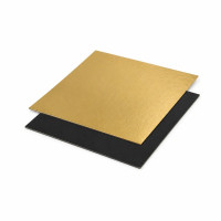 Sottotorta rettangolare in cartone, doppio lato oro/nero 200x300mm