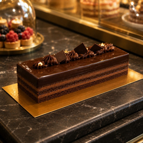 Sottotorta rettangolare in cartone, doppio lato oro/nero 200x300mm