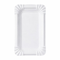 Piatto in cartone bianco 160x105mm