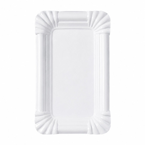 Piatto in cartone bianco 160x105mm