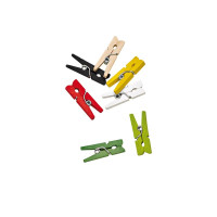 Mini mollette per bucato in legno colorate  H25mm