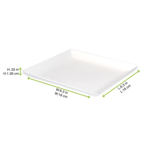 Piatto "BioNChic" in polpa di canna da zucchero  160x160mm