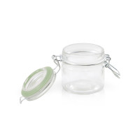 Mini barattolo in vetro con guarnizione verde  H71,5mm 100ml