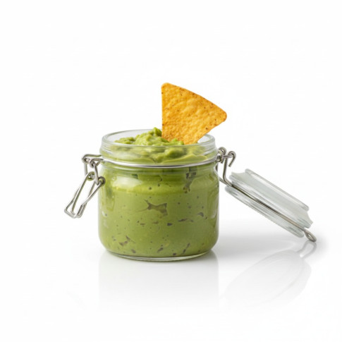 Mini barattolo in vetro con guarnizione verde  H71,5mm 100ml