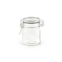 Mini barattolo in vetro con guarnizione nera  H93mm 164ml