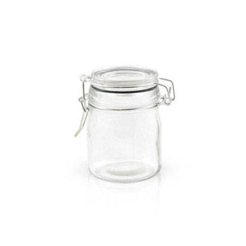 Mini barattolo in vetro con guarnizione nera  H93mm 164ml
