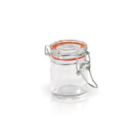 Mini barattolo in vetro con guarnizione rossa  H63,5mm 45ml
