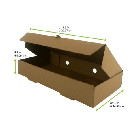 Scatola per bruschetta in cartone kraft 300x150mm H50mm