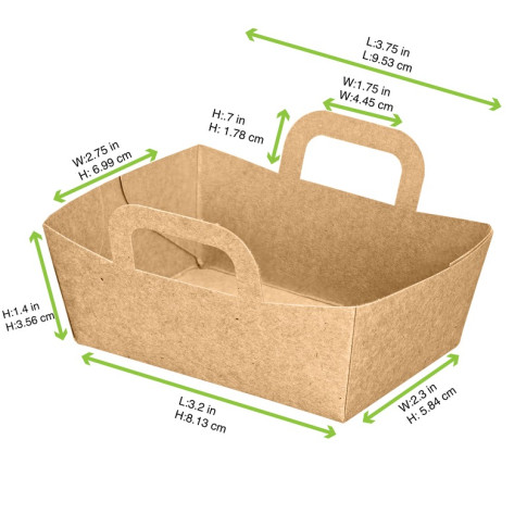 Mini cestino in cartone kraft 95x70mm H35mm