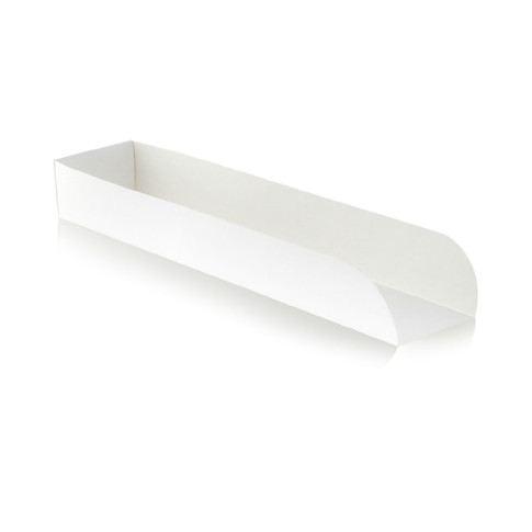 Supporto per hot dog in cartone bianco 250x55mm H35mm