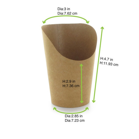 Bicchiere da snack in cartone bianco  H117mm 230ml