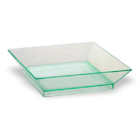 Piatto da assaggi "Klarity" riutilizzabile verde trasparente 65x65mm