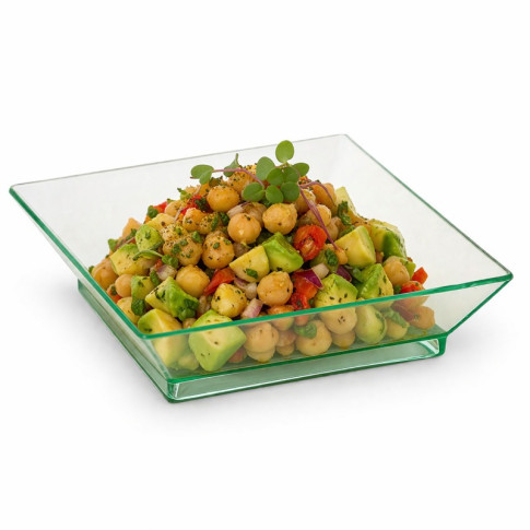 Piatto da assaggi "Klarity" riutilizzabile verde trasparente 65x65mm