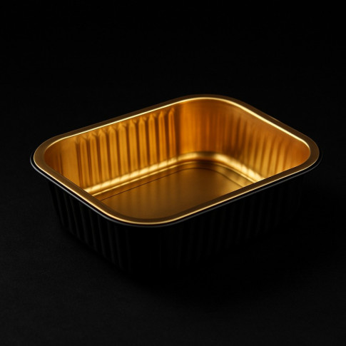 Opseal Aluminum tray black/gold 161x110mm H38mm 475ml