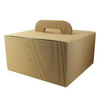 Scatola in cartone ondulato "LunchNGo" con manico 335x335mm H175mm