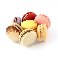 Inserto  in PET trasparente per 7 macarons (tondo) con chiusura clip 130 H20mm