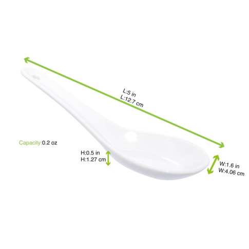 Mini cucchiaio da assaggio in porcellana bianca 130x43mm H45mm